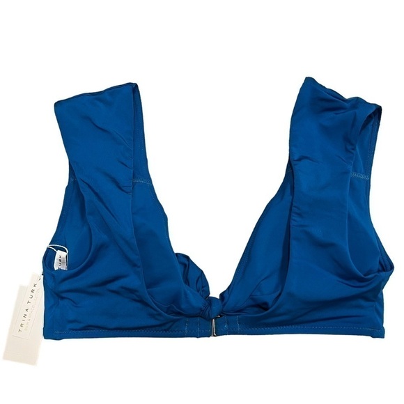 NEW Trina Turk front tie bikini top size 12 blue - Picture 4 of 13